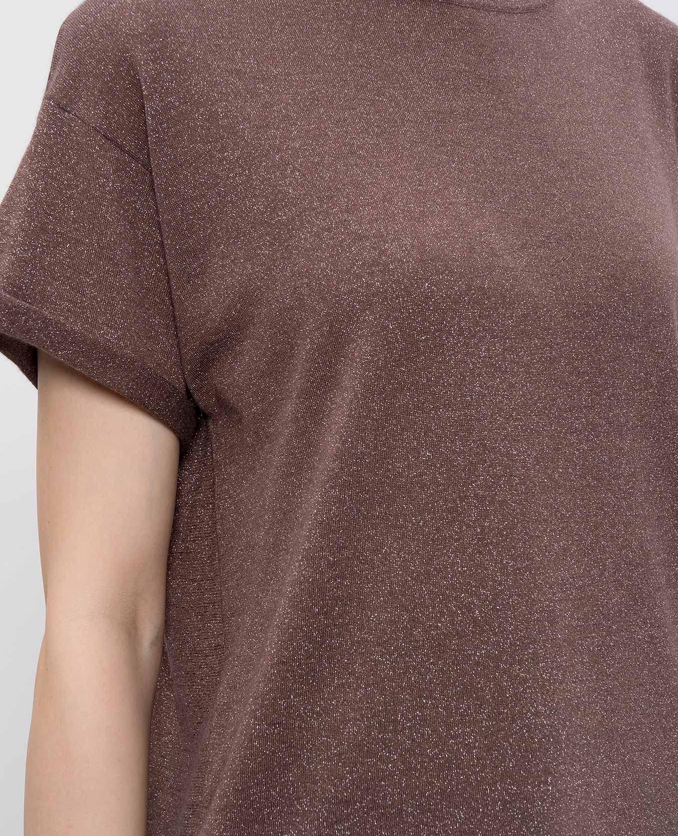

Brown cashmere and silk lurex top Brunello Cucinelli