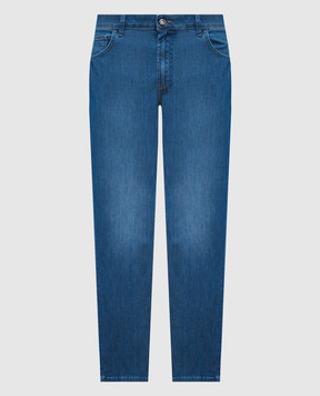 Stefano Ricci Blue jeans with a metal eagle head emblem MST51B3150T0177
