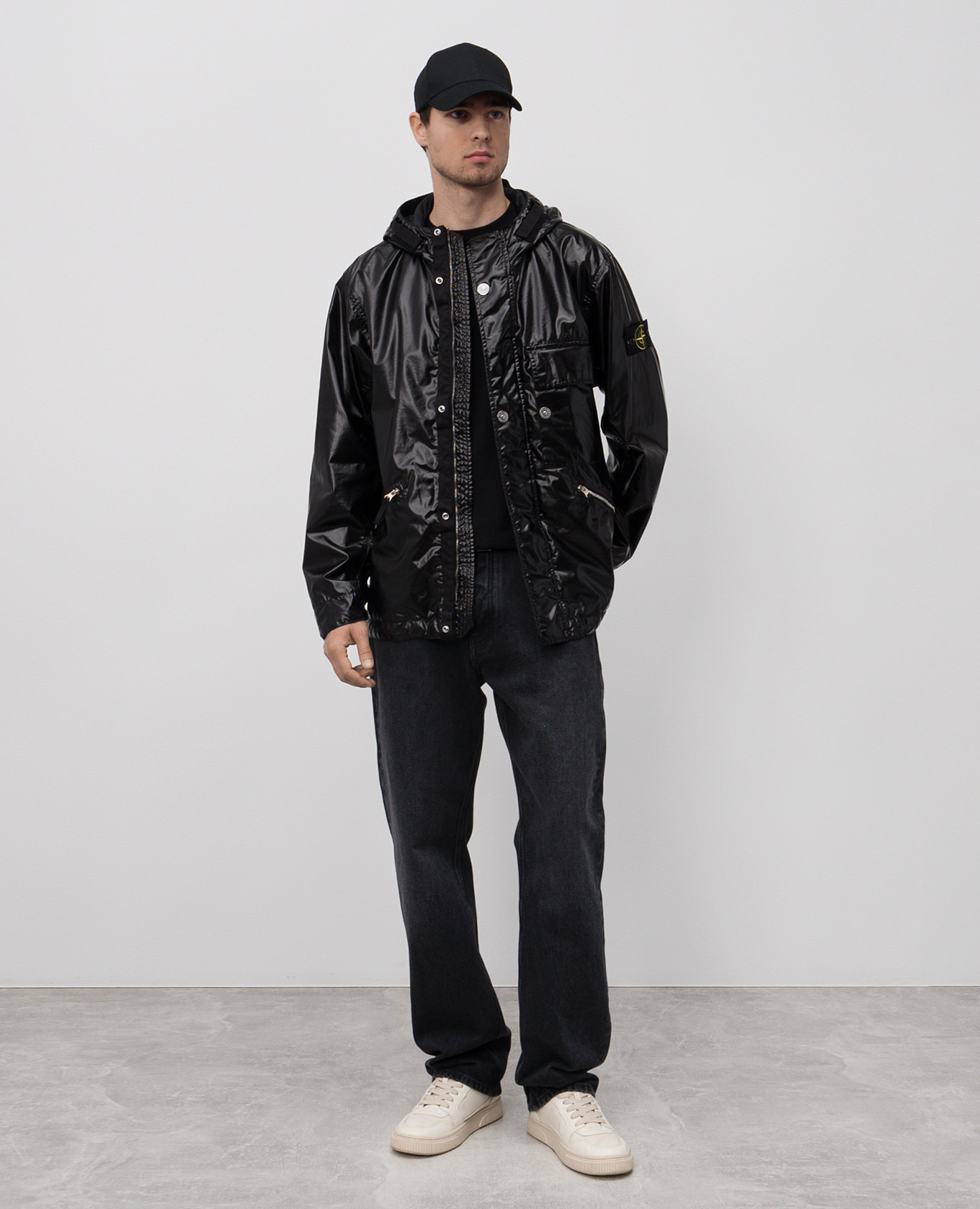 

Black Mussola Gommata Logo Jacket Stone Island