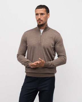 Bertolo Cashmere Brown silk and wool jumper 901615000048