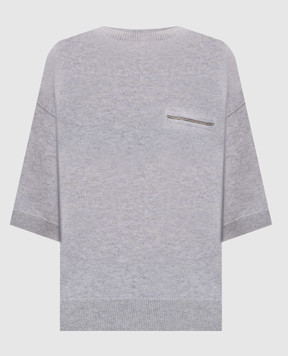 Peserico Gray cashmere jumper with monil chain A99288F12K9010B