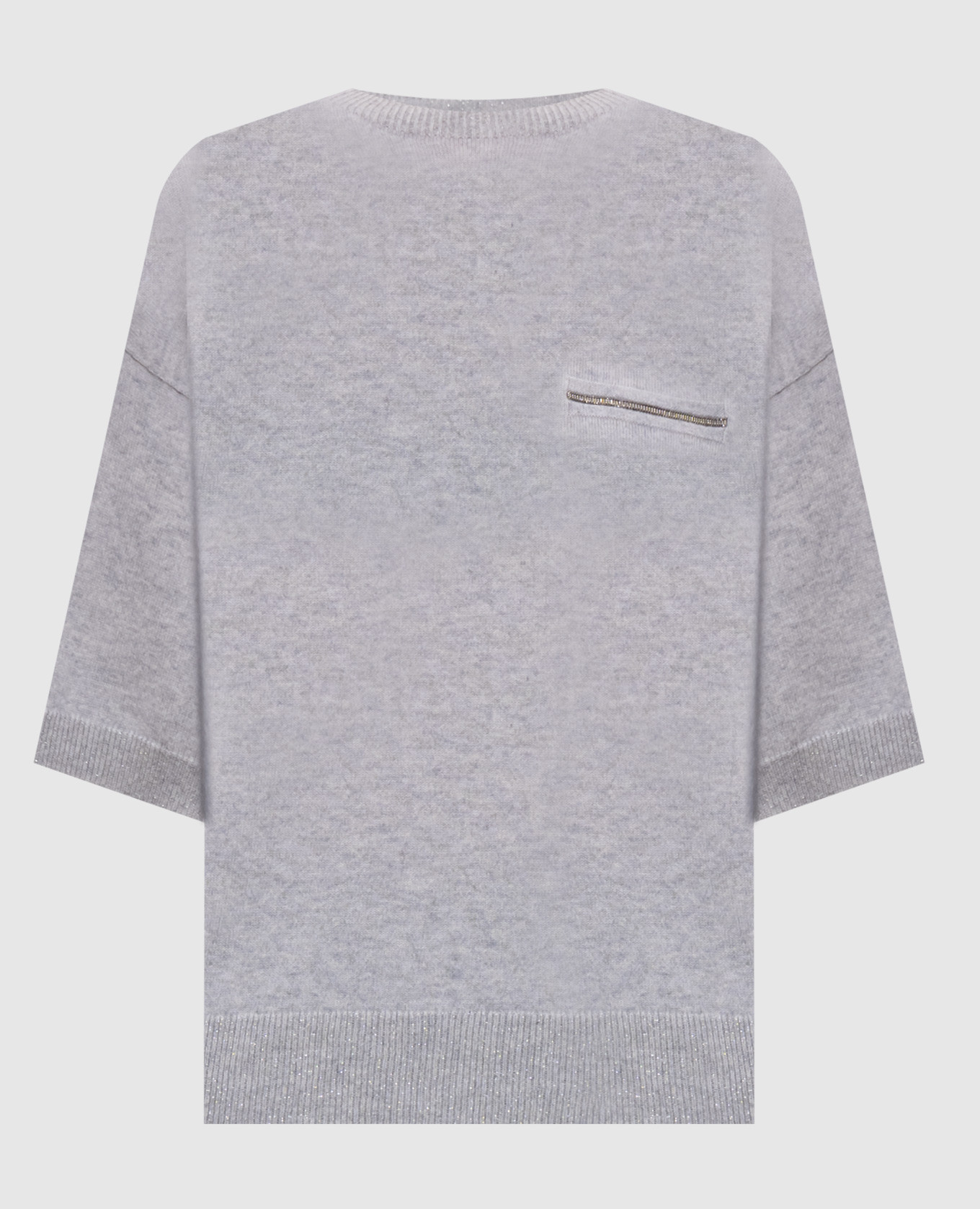 

Gray cashmere jumper with monil chain Peserico, Grey
