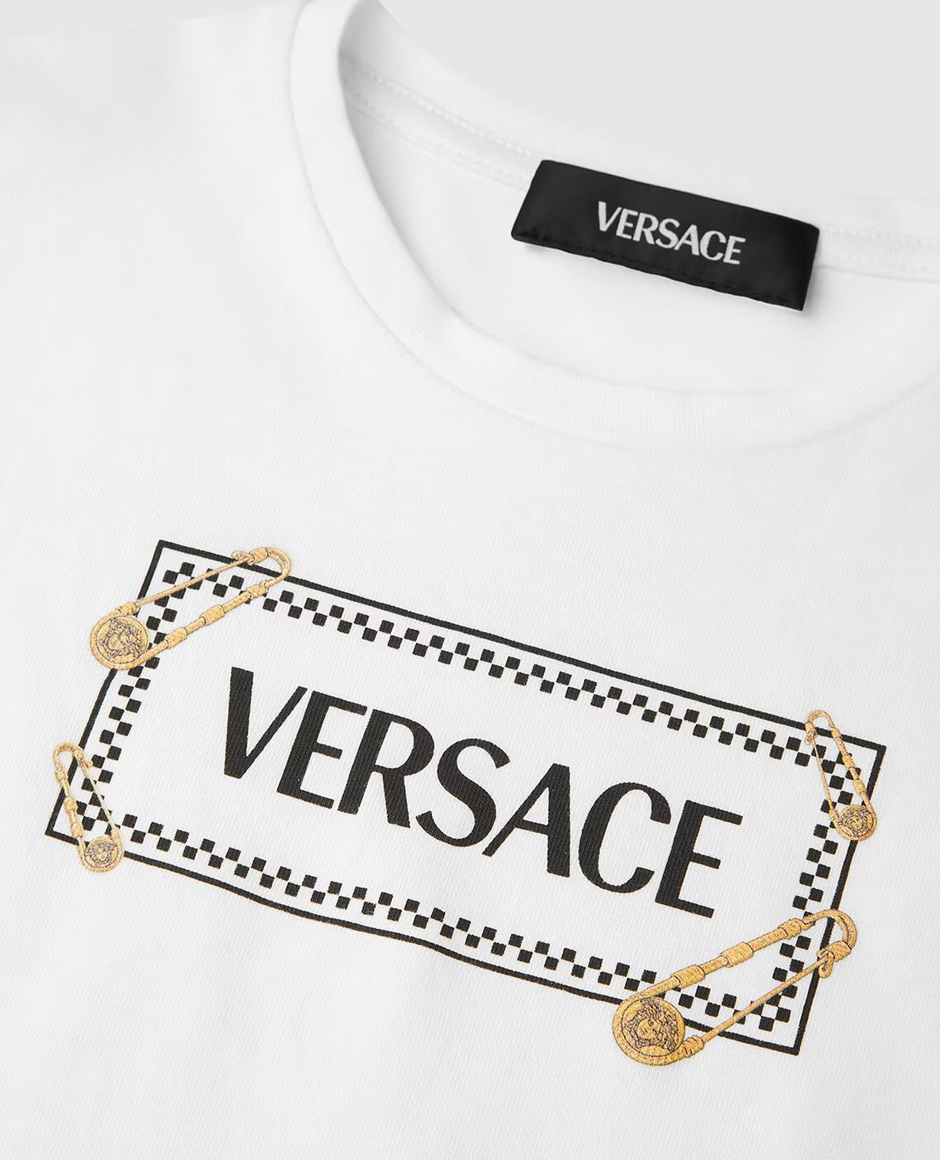 

Children's white T-shirt with logo Versace