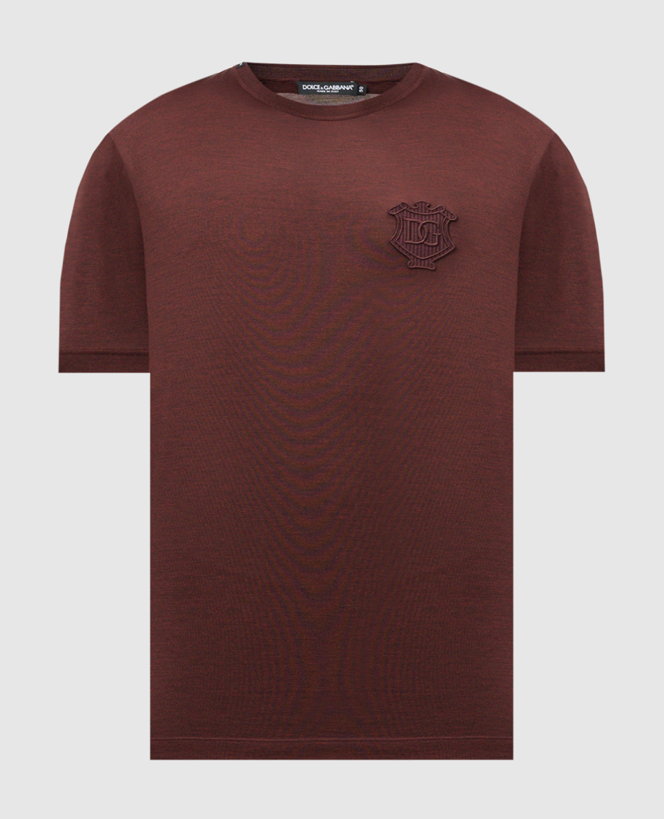 

Burgundy silk t-shirt with heraldic DG logo patch Dolce&Gabbana