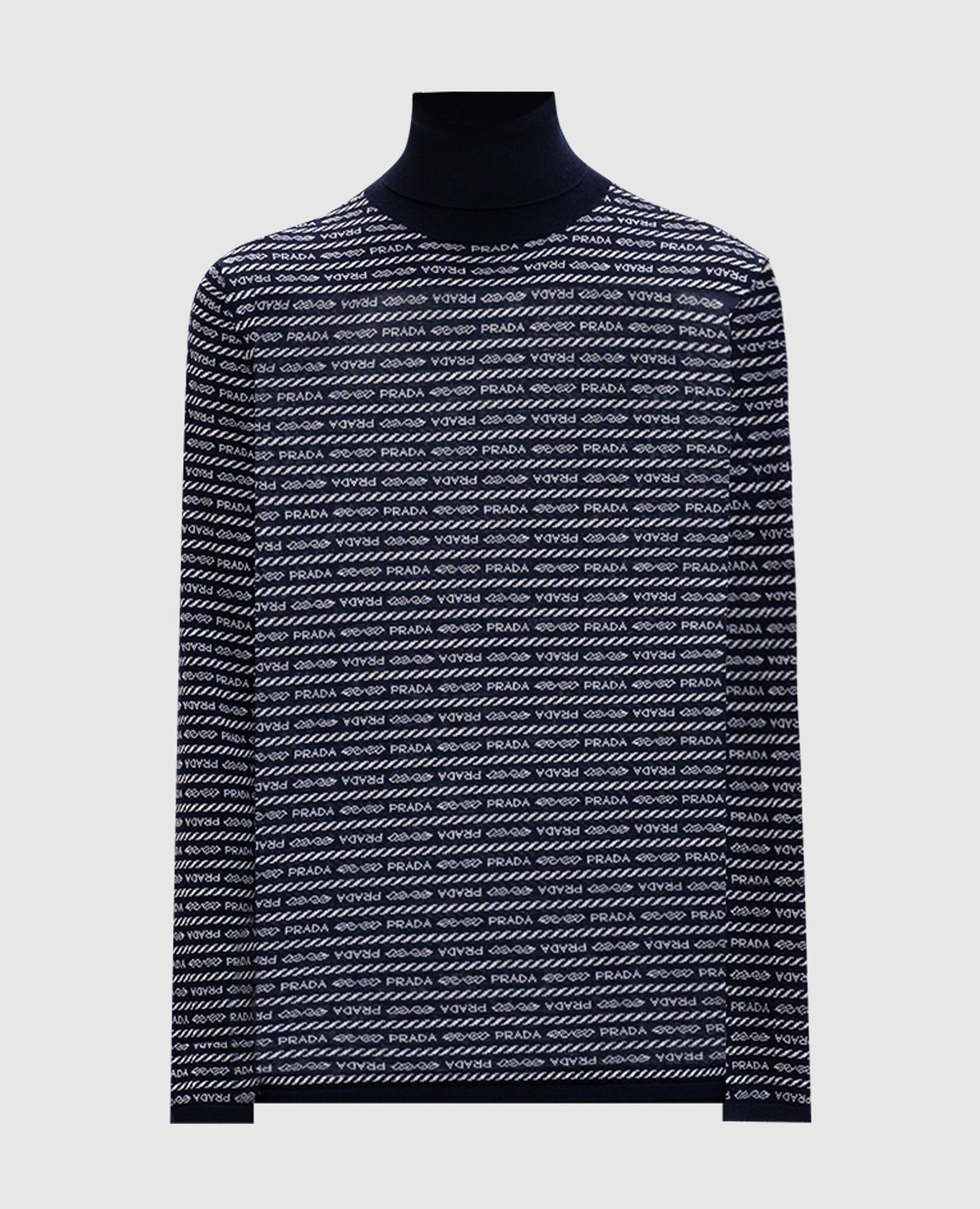 

Blue golf with wool in logo pattern Prada, Синий