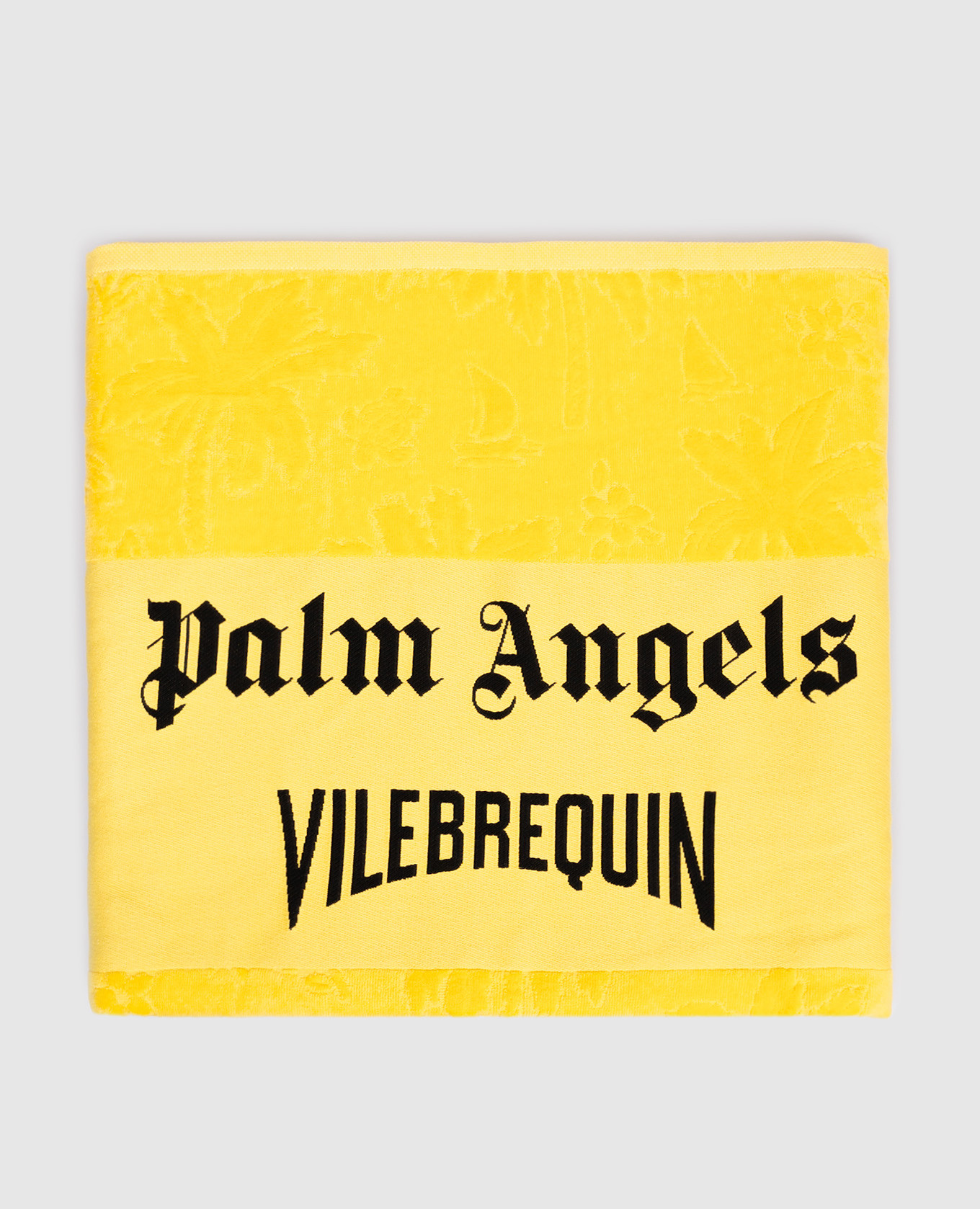 

Yellow terry towel with logo Palm Angels