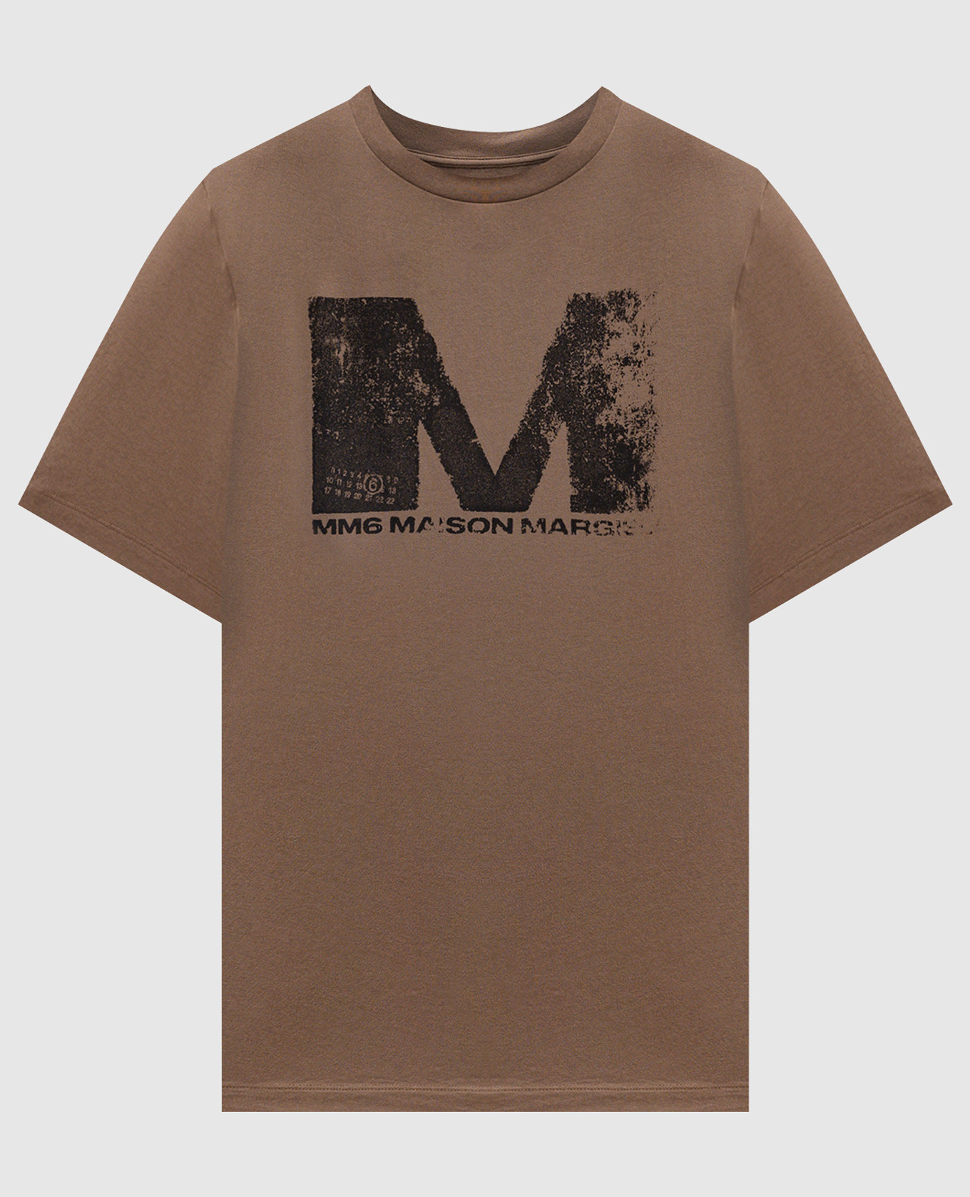 

Brown T-shirt with logo print Maison Margiela MM6