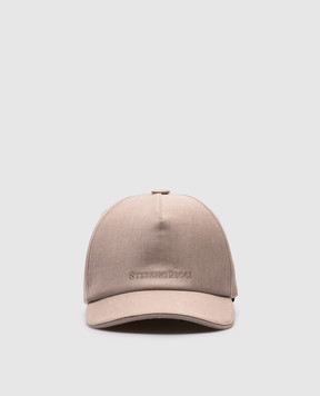 Stefano Ricci Beige linen cap with logo embroidery MCV510004EAL0001