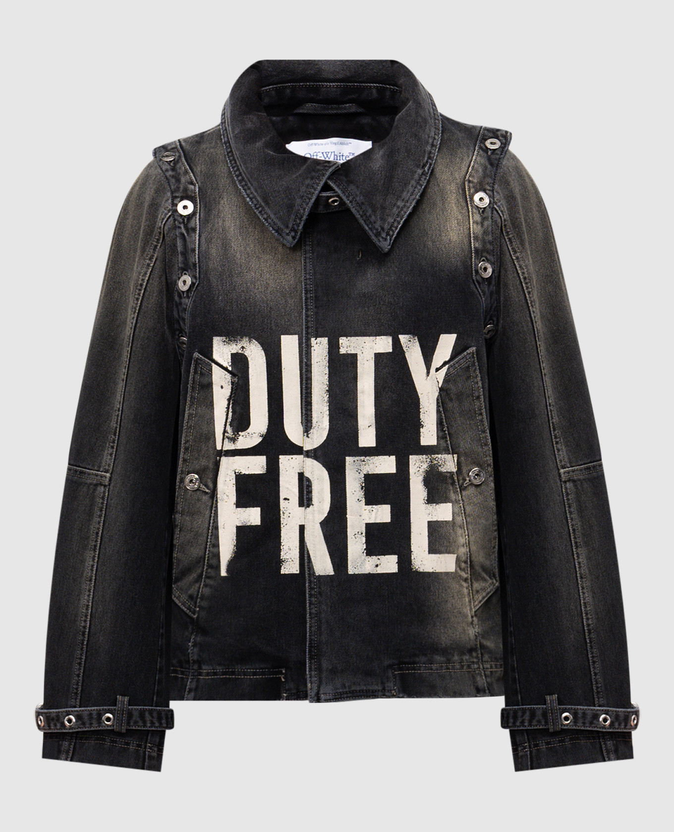 

DUTY FREE grey denim jacket with removable sleeves Off-White