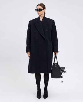 Balenciaga Blue double-breasted coat with wool 838930TSU08