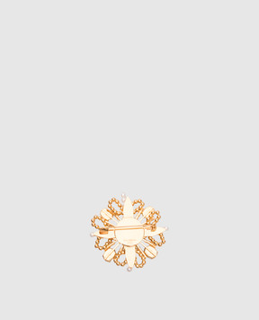 Balmain Brandebourg gold brooch with crystals FN1XM539MPYB