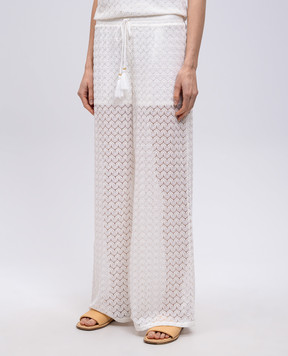 Twinset White pants with an openwork pattern 251LM2HAA