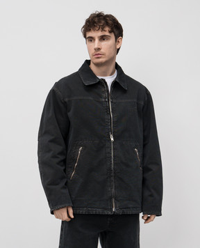 Maison Margiela MM6 Black denim jacket with logo SH0AM0041M35249
