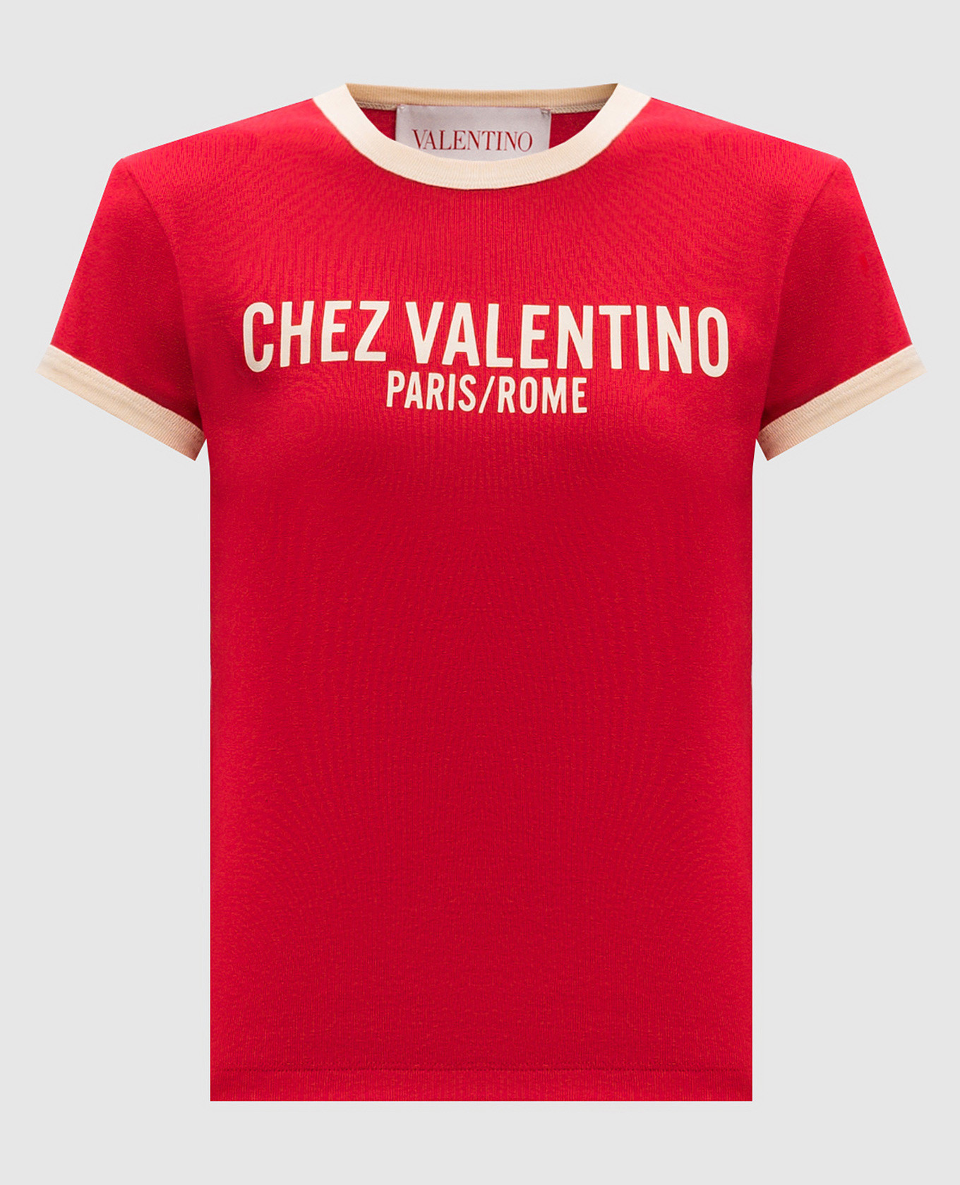 

Red T-shirt with Chez Valentino print Valentino