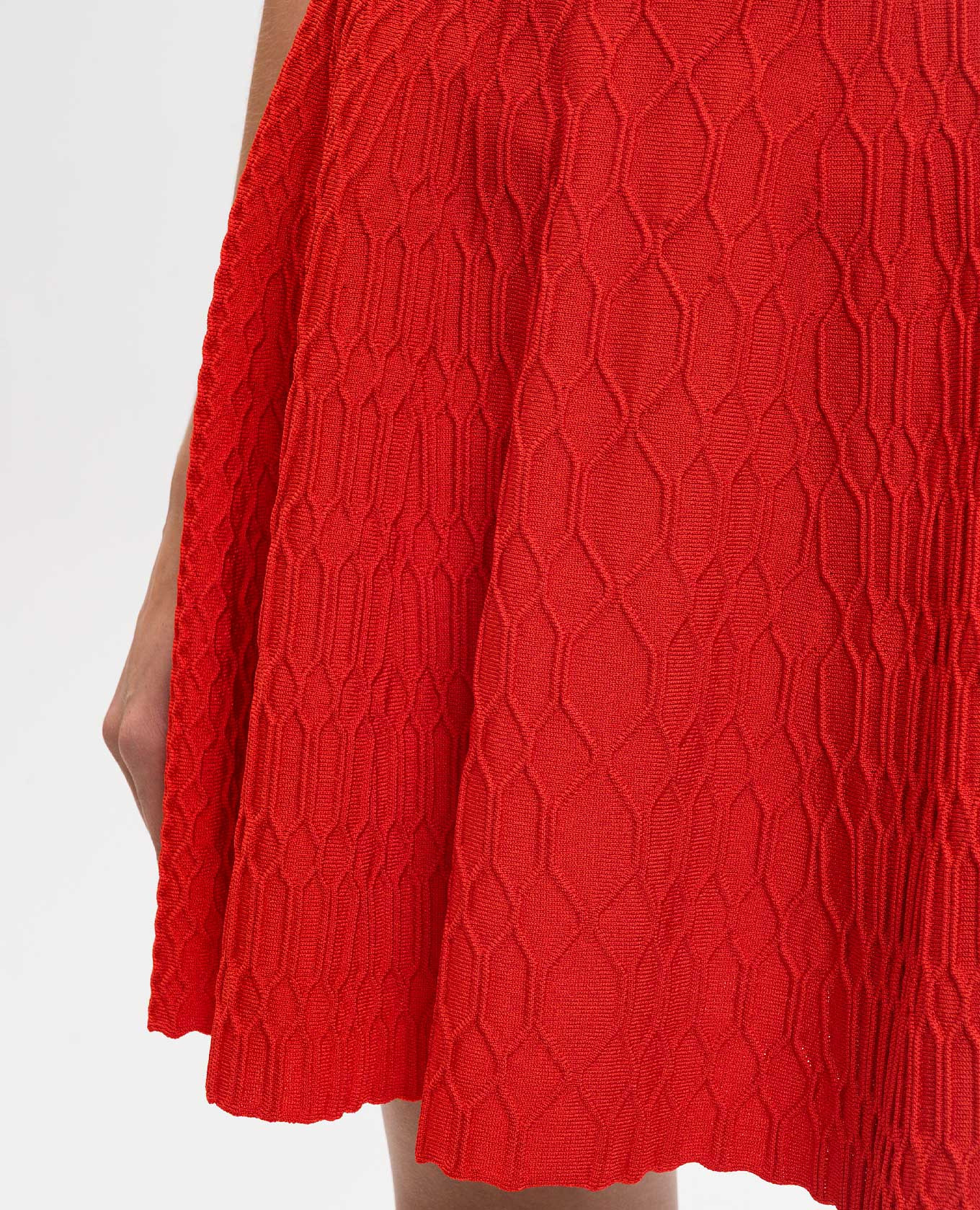 

Red skirt with textured pattern Balmain