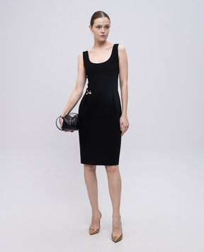 Versace Black mini dress with decorative pins 10186641A13362