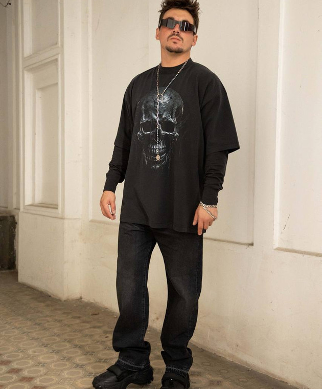 Vetements - Black t-shirt with a print UA65TR570B - shop Vetements - Black t-shirt with a print UA65TR570B - shop