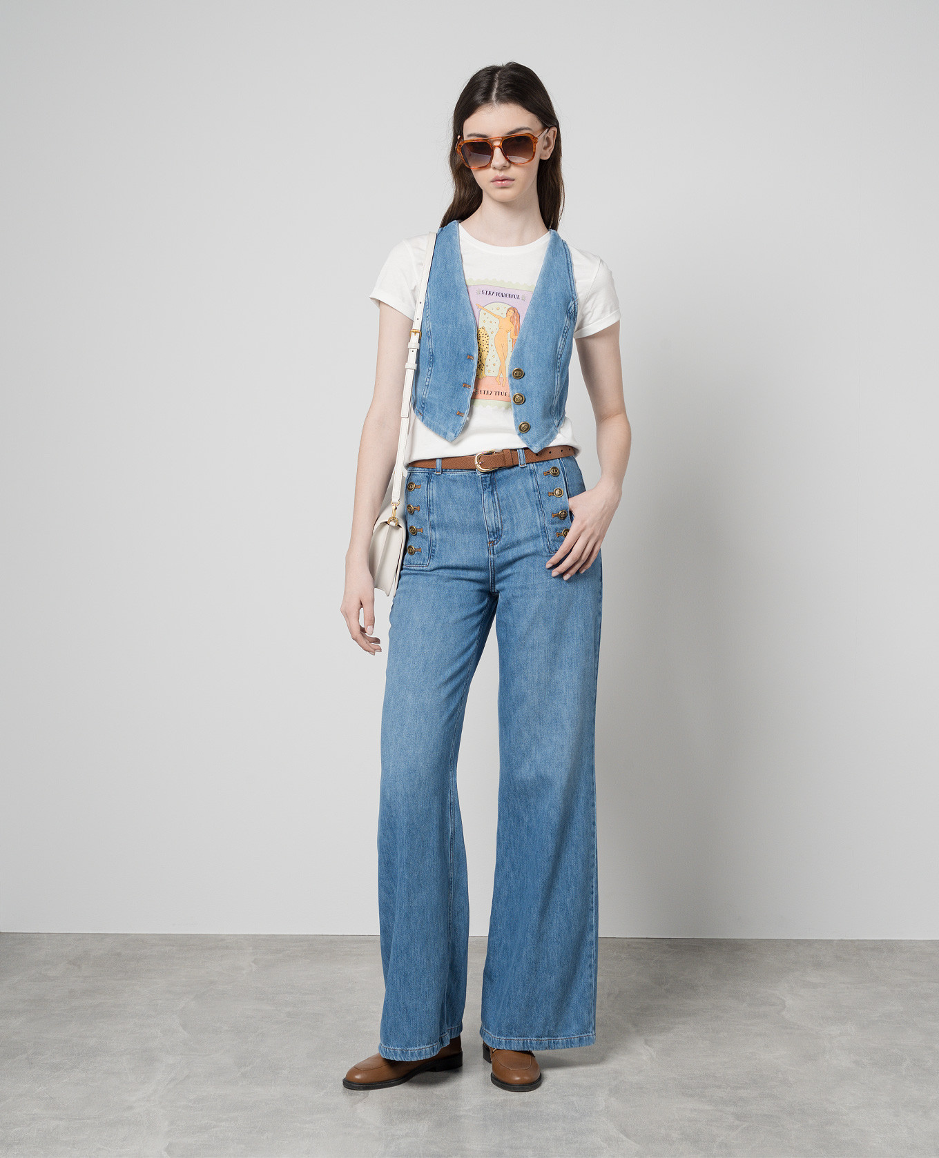 

White t-shirt with Stay Power print Twinset