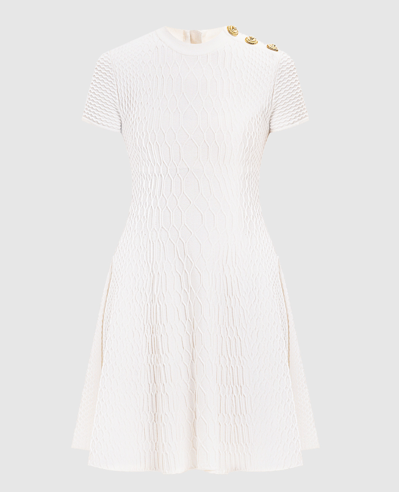 White mini dress with textured pattern Balmain