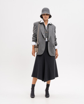 Brunello Cucinelli Gray wool jacket with monil chain MB1167320P