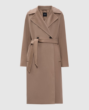 Max Mara Weekend Beige double-breasted coat RESINA made of wool and cashmere RESINA