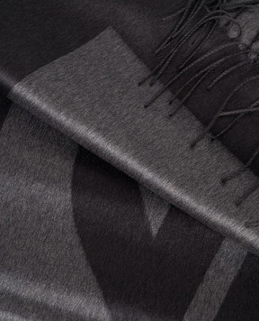Saint Laurent Grey silk stole with logo 7948613Y009