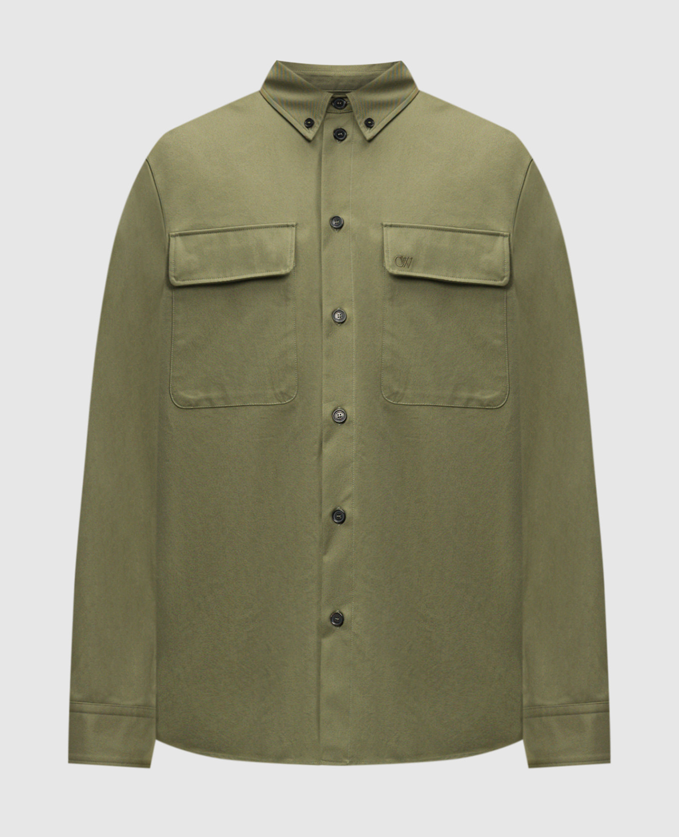 

Khaki shirt with monogram logo embroidery Off-White, Black