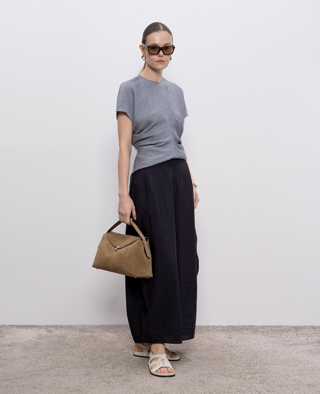 

Gray top with woven pattern Toteme, Grey