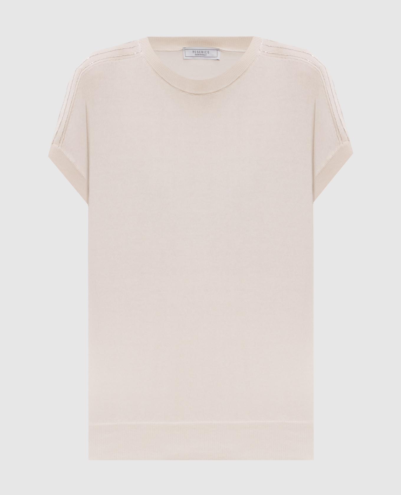 

Beige top with monil chain Peserico