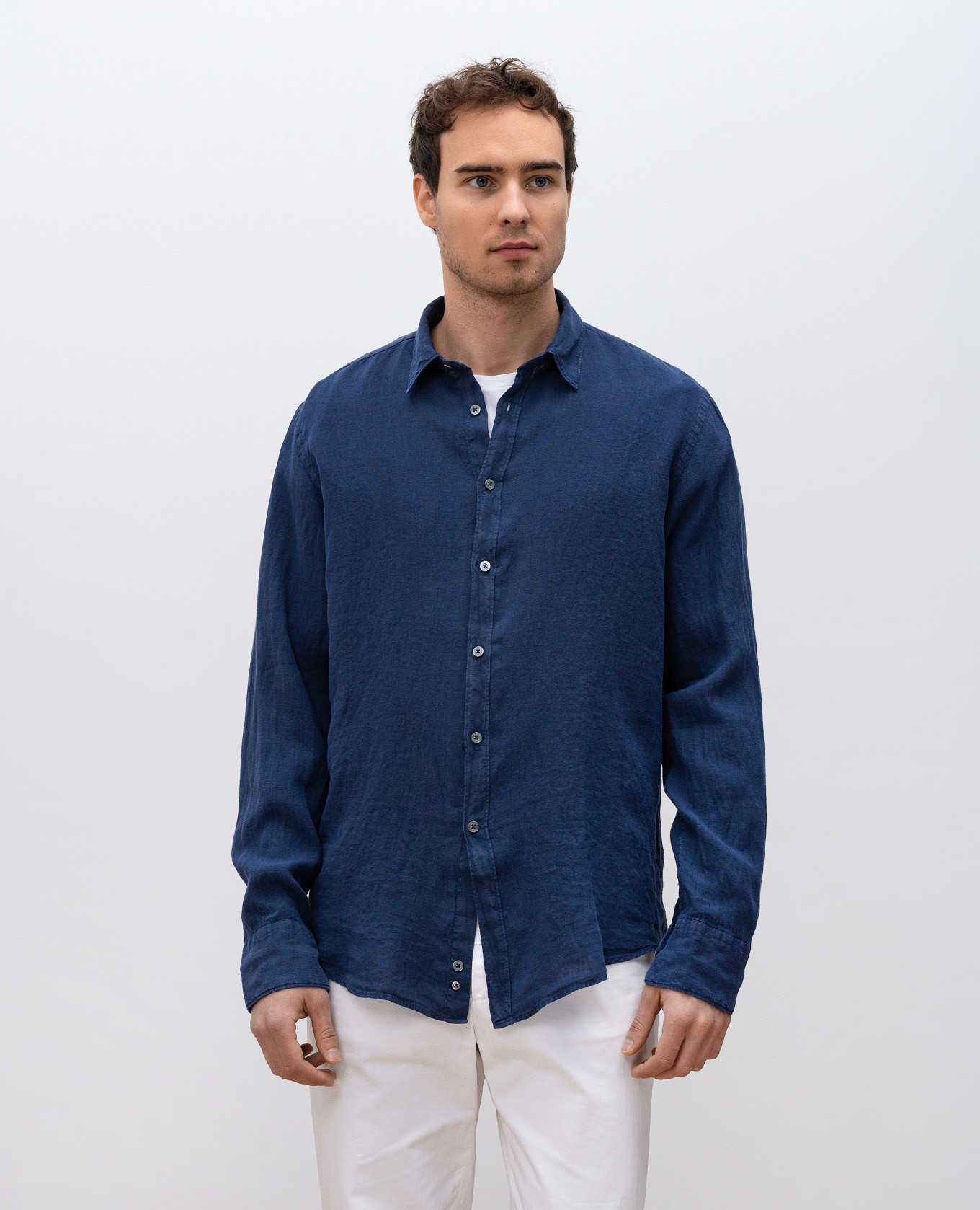 

Blue linen shirt Canali
