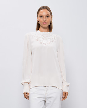 Twinset Beige blouse with lace 242TT2192
