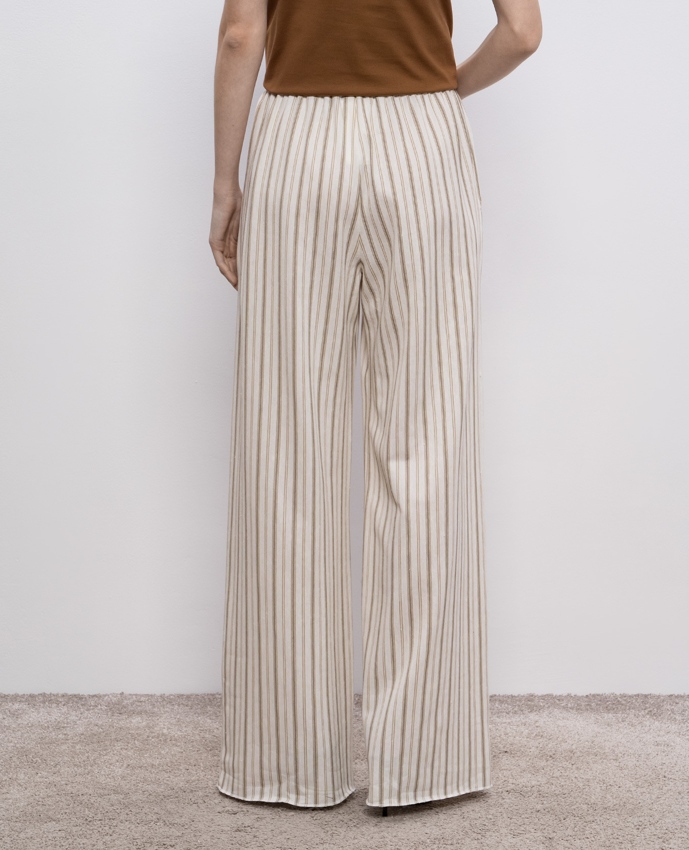 

White palazzos LOUVRE with striped linen Max Mara