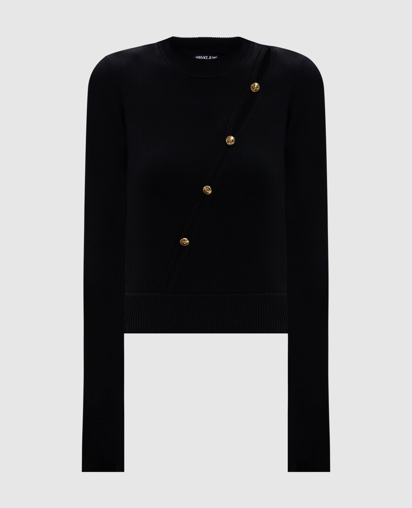 

Black jumper with curly cuts Versace Jeans Couture