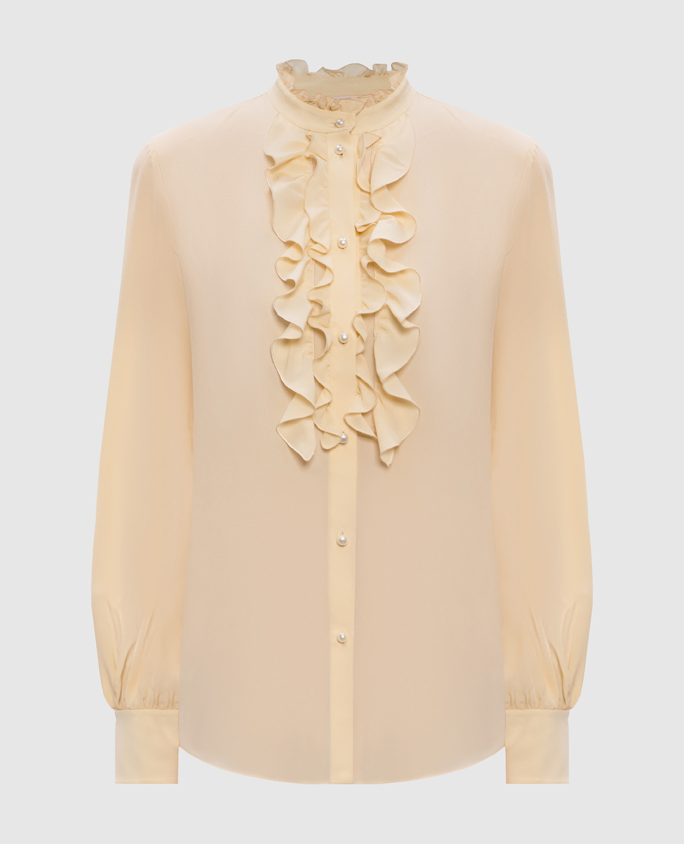 Beige silk blouse with ruffles Valentino