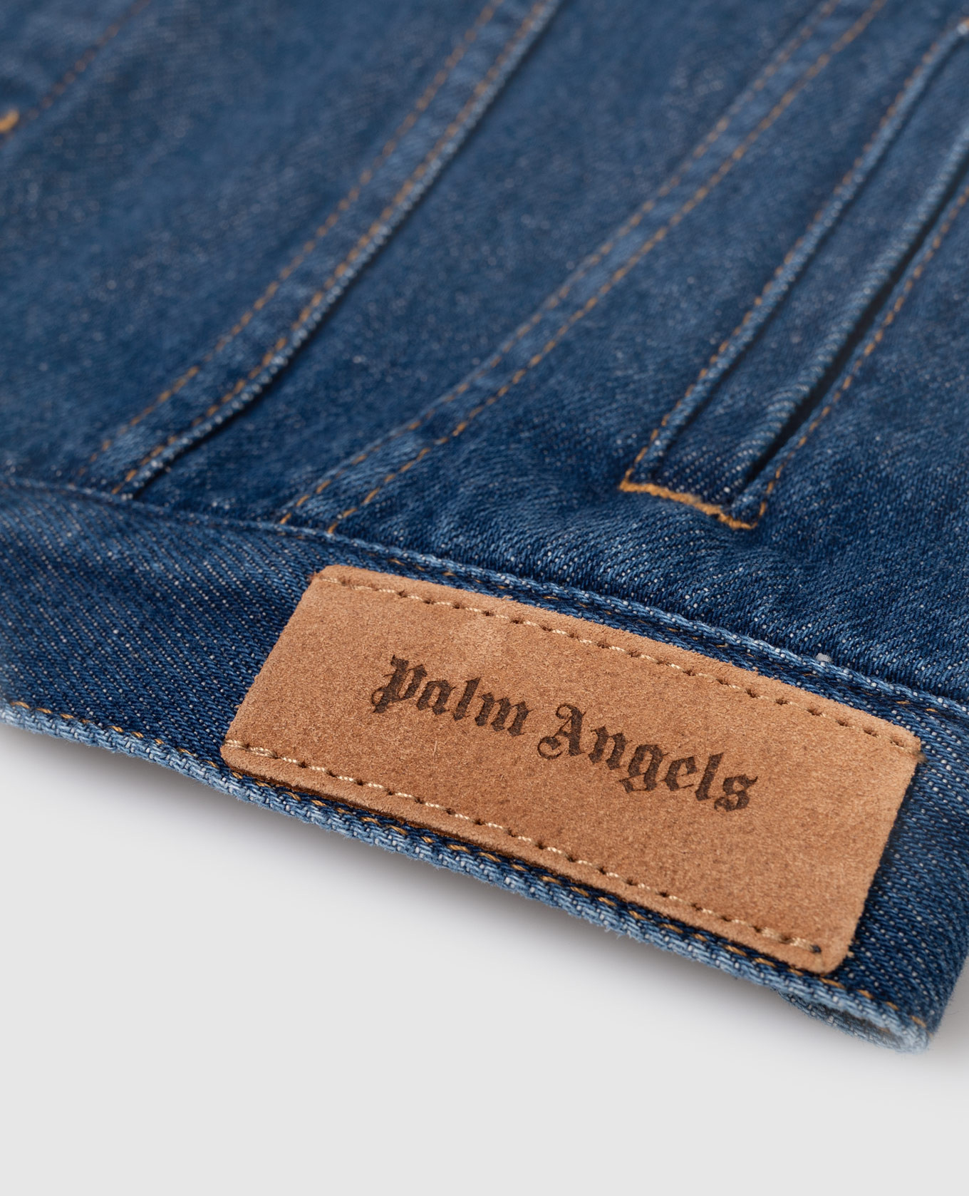 

Children's blue denim jacket with logo Palm Angels