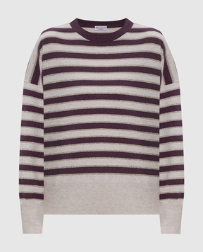Brunello Cucinelli Beige striped cashmere jumper M12205920P