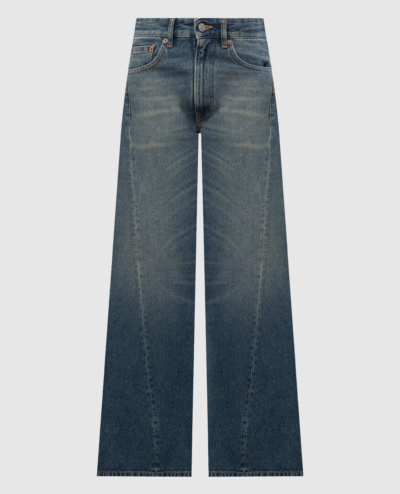 Maison Margiela MM6 - Blue flared jeans with a distressed