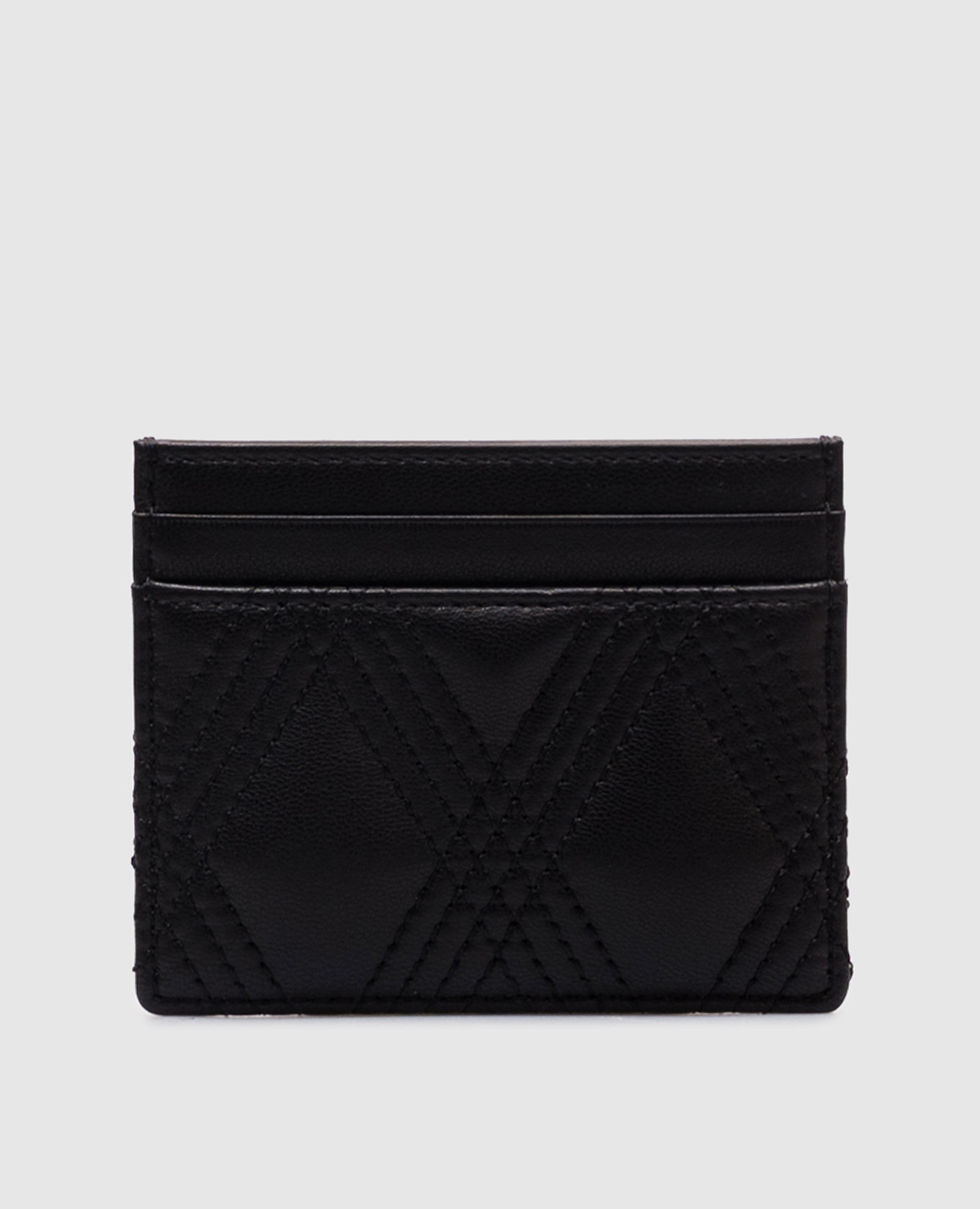 Black leather cardholder QUILTIE Valentino 2