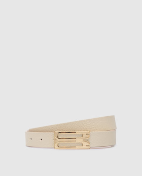 Victoria Beckham Cintura in pelle beige con cornice 1424ABL005954A