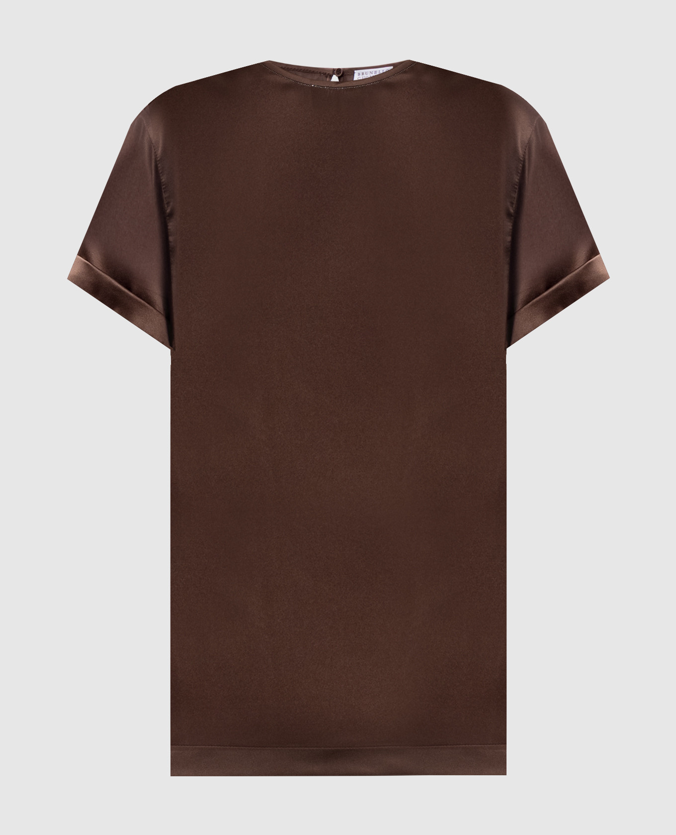 Brown silk top Brunello Cucinelli