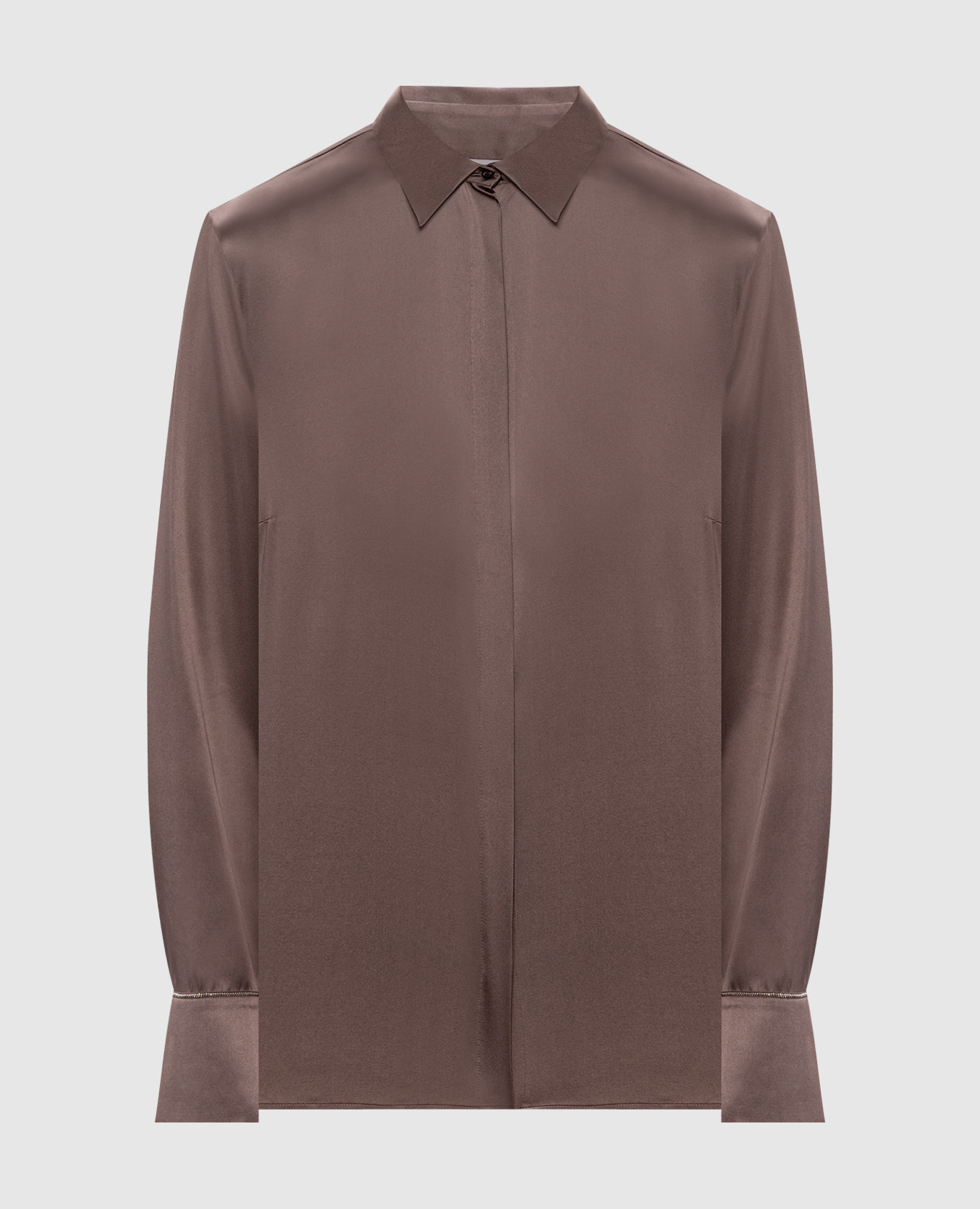 

Brown silk blouse with monil chain Peserico