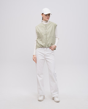 MooRER ZEFY green vest with linen ZEFYWFC