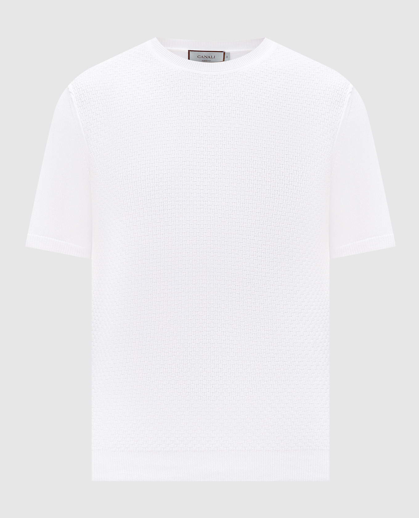 

White T-shirt with woven pattern Canali
