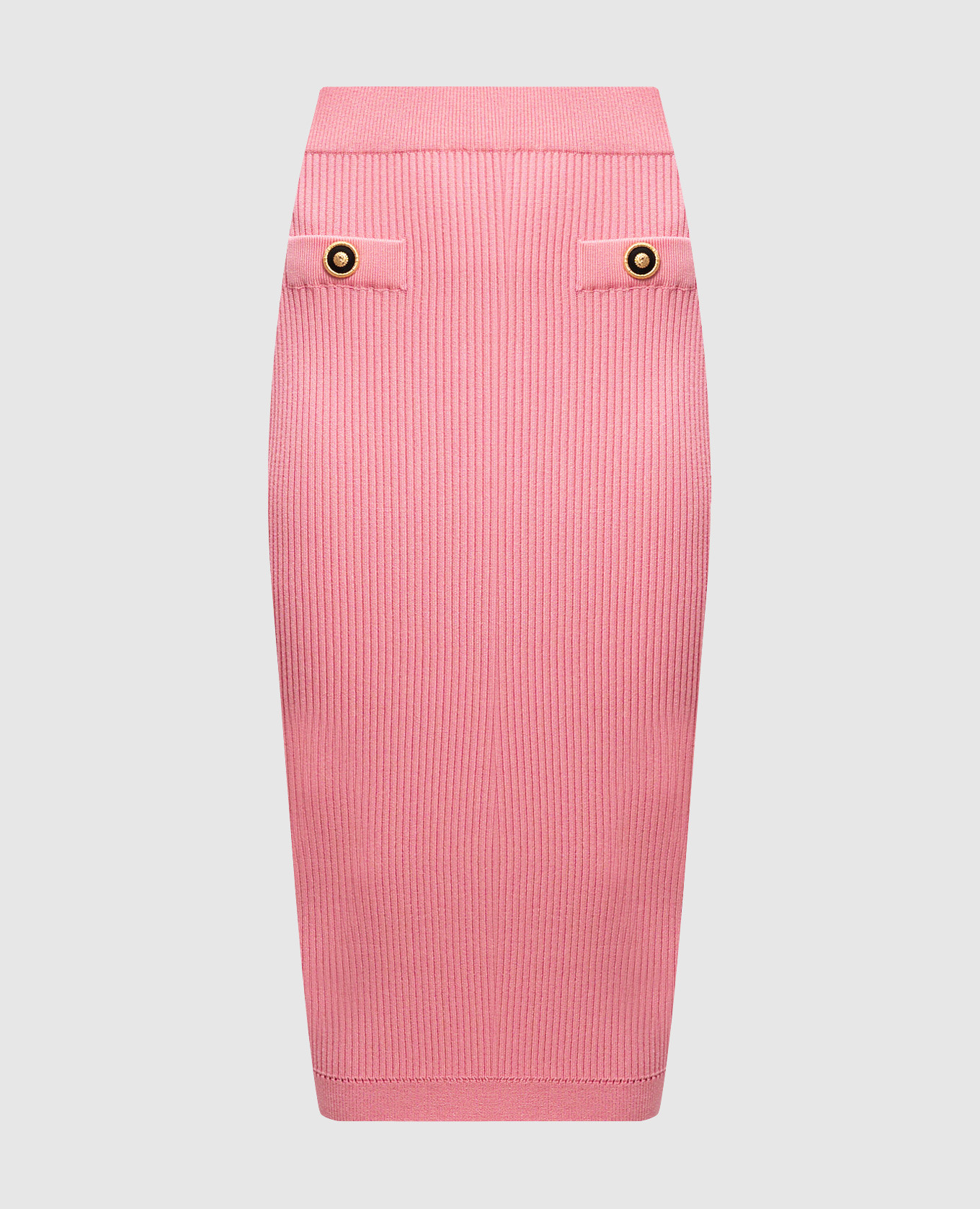 

Pink ribbed midi skirt Balmain