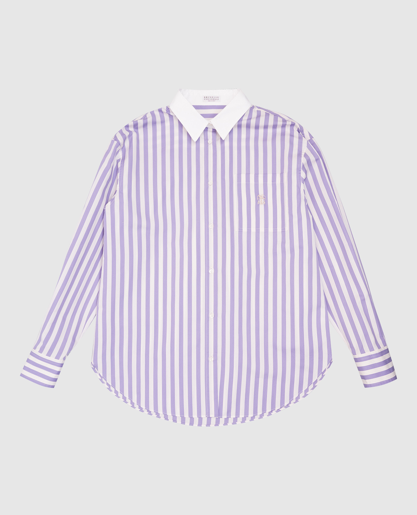 

Children's purple striped silk shirt Brunello Cucinelli, Violet