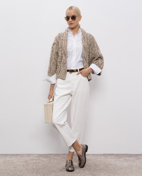 Brunello Cucinelli White shirt with a monil chain M0091NL936