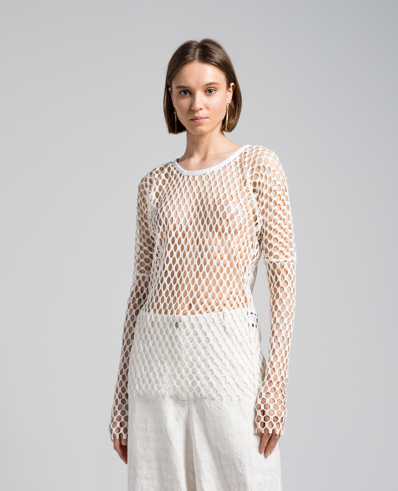 

White openwork longsleeve Masnada