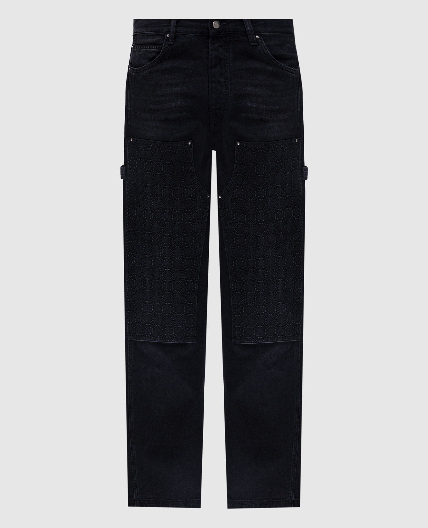 

Black jeans with textured monogram logo pattern AMIRI
