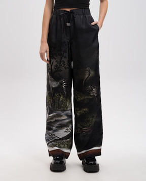 The Attico Smoke gray silk trousers 250WCP00258SSS015PR