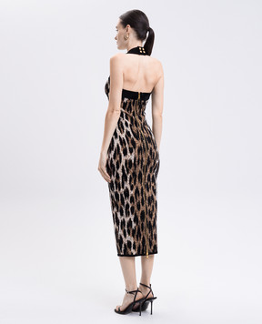 Balmain Animal print bustier dress FF1RJ011KI78